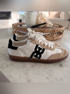 Sam Edelman Timmie Court Sneakers Sz. 9 Men’s white/tan/black Gum Sole Shoes